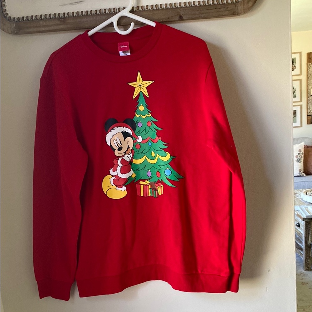 Red Mickey Mouse Christmas Sweatshirt